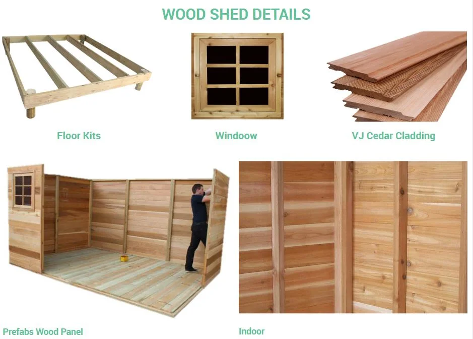 Outdoor Timber Garden Sheds Tool Kits No-Formaldehyde Prefab Garden Wooden Shed