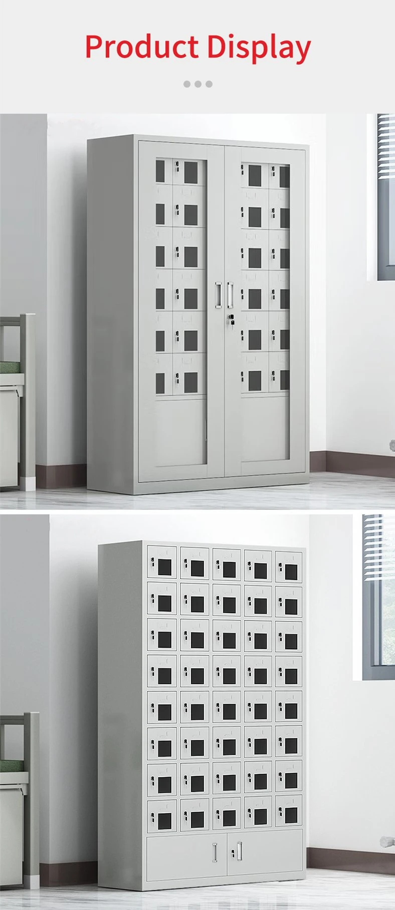 Multiple Doors Metal Staff Cellphone Storage Locker Metal Multi Compartment 8 Tier Gym Locker Room Design Lockable