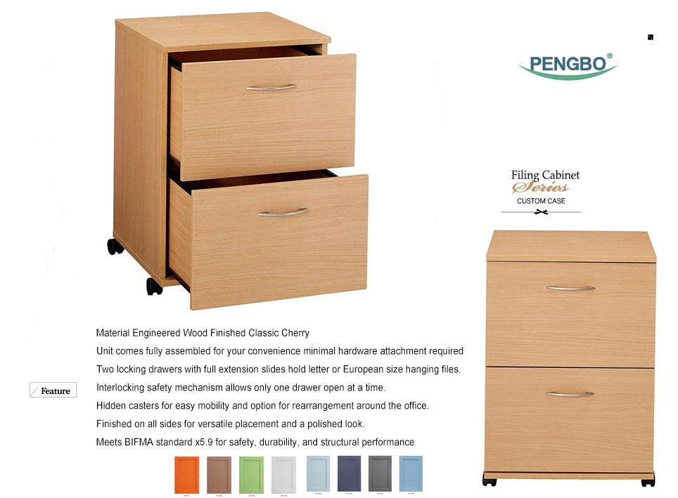 Wood Lateral Filing Cabinet for Letter A4 Files Printer Stand with Storage Cabinet