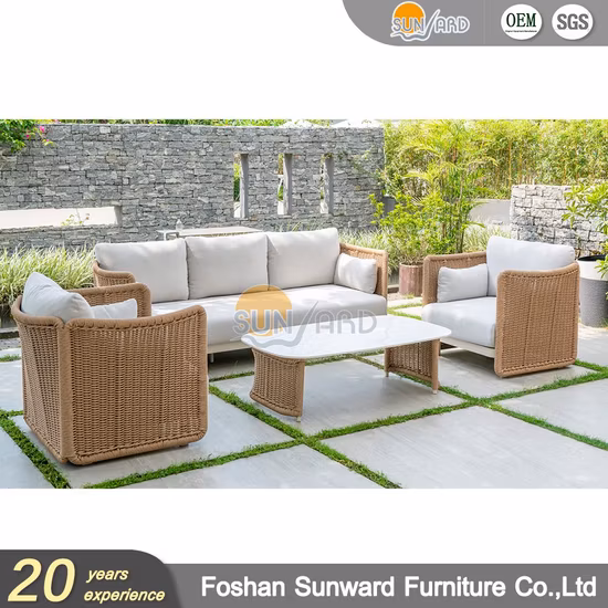 Outdoor PE Wicker Rattan Modern Chinese Garden Hotel Resort Villa Projekt Aluminium Maßgeschneiderte Freizeit-Sofamöbel