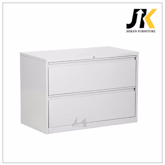 Weißer Aktenschrank und Tresorschrank aus Stahl mit zwei seitlichen Schubladen