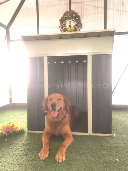 Hundehütte aus dunkelgrauem Metall, 90 x 90 x 100 cm