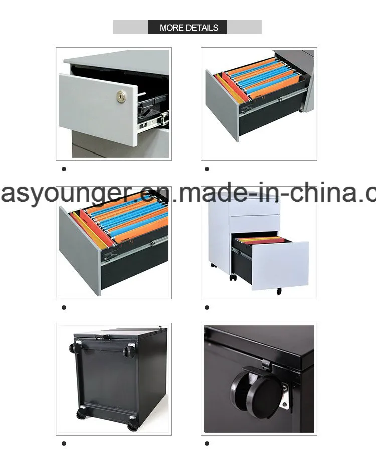 Günstiger Lowes Lateral Büromöbel-Aktenschrank aus Edelstahl mit 2 Schubladen