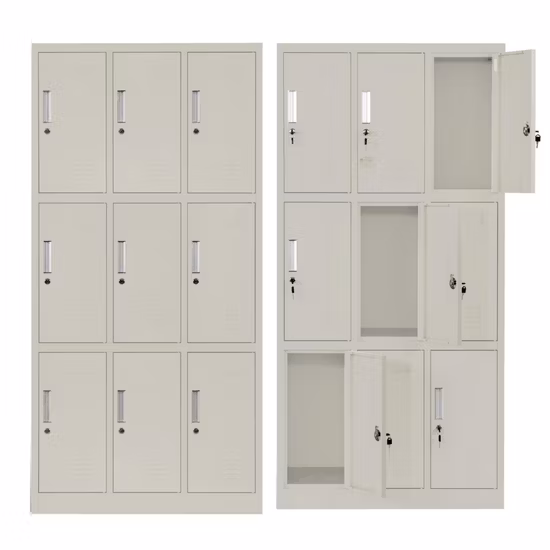 Einheitlicher Schließfachschrank mit mehreren Türen und 9 Türen für Mitarbeiter