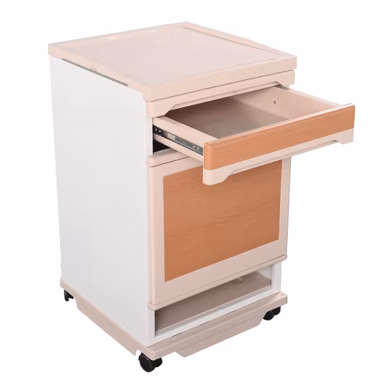 Heißer Verkauf medizinische Krankenhausmöbel ABS Nachttisch mit Rädern
