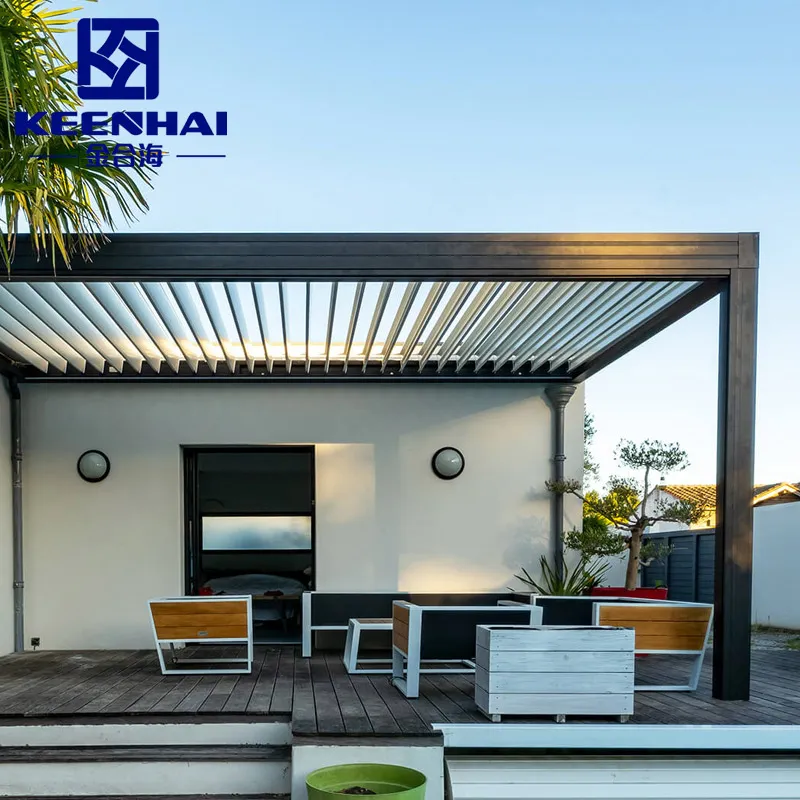 Luxuriöse DIY maßgeschneiderte automatische wasserdichte Hinterhof-Markise, Terrassenzelt, motorisierter Sonnenschutz, elektrischer Pavillon, Outdoor-SPA, moderne Wohnmöbel, Aluminium-Pergola